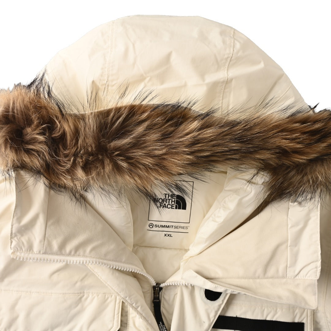 The North Face Summit Series Antarctica Expedition Parka "Cream White" Fur Hood Winter Down Jacket
