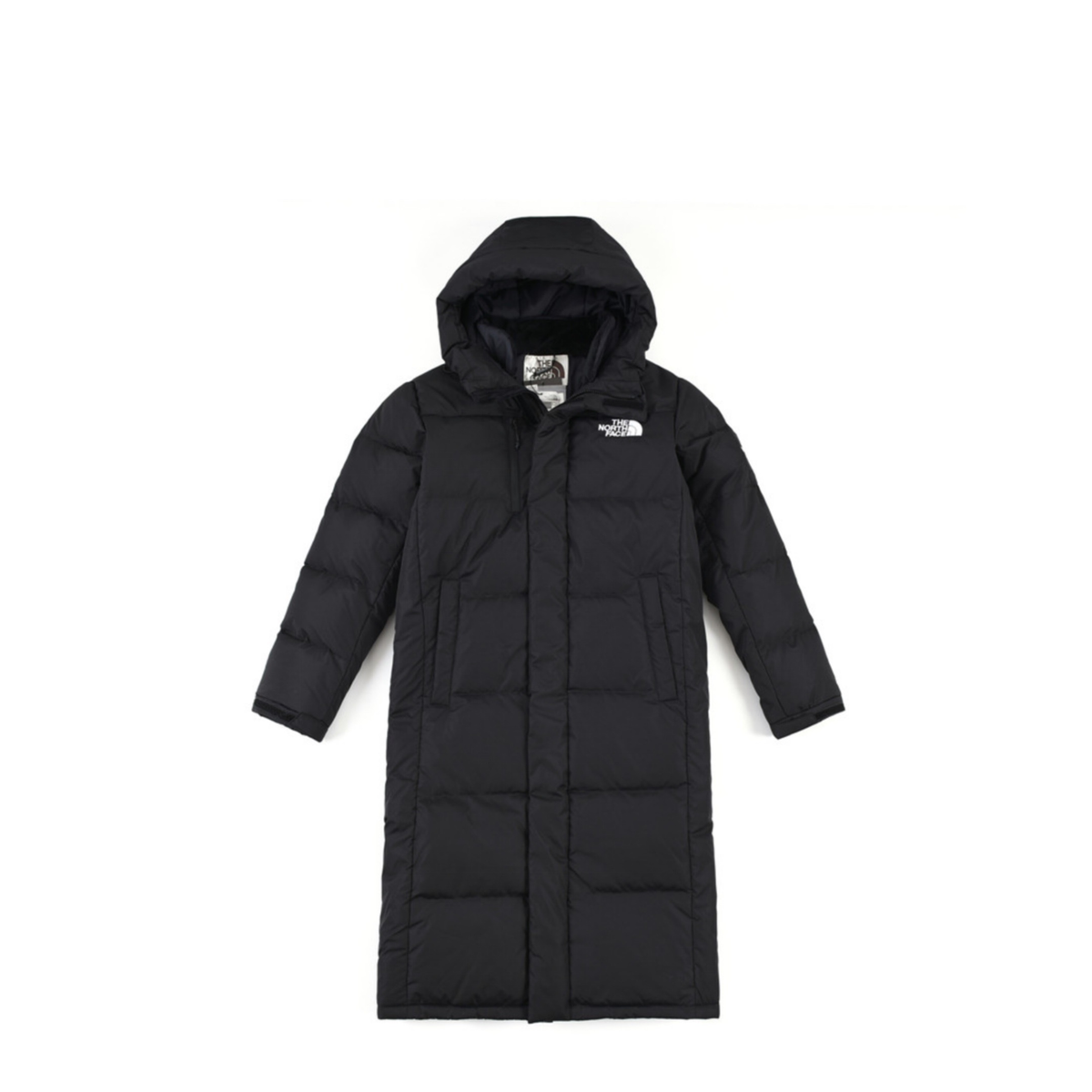 The North Face Long Hooded Puffer Parka Jacket Black Long Down Coat