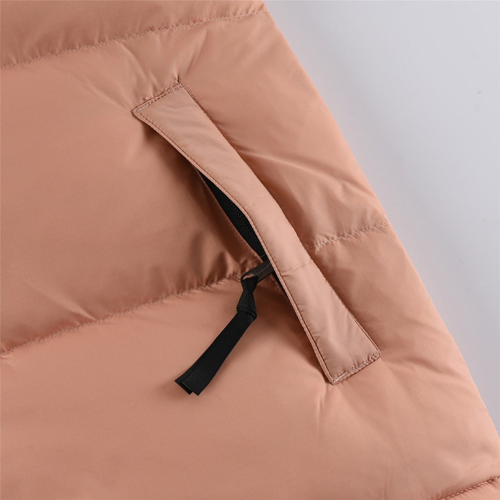 The North Face 700 Fill Puffer Vest "Black & Peach Pink" Color Block Sleeveless Down Gilet
