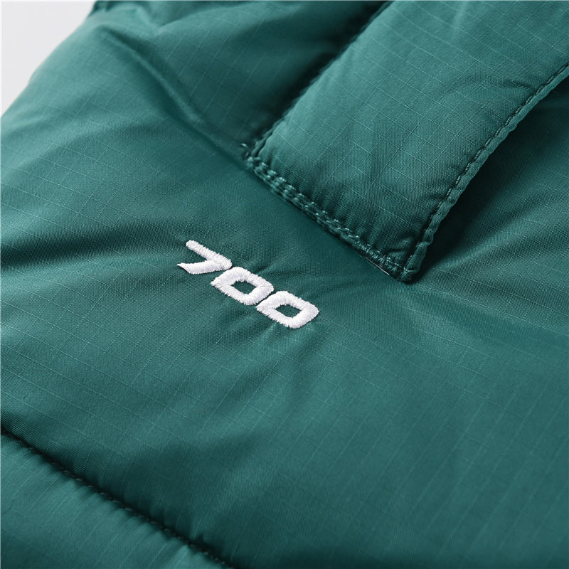 The North Face 700 Fill Puffer Vest "Black & Emerald Green" Color Block Sleeveless Down Gilet