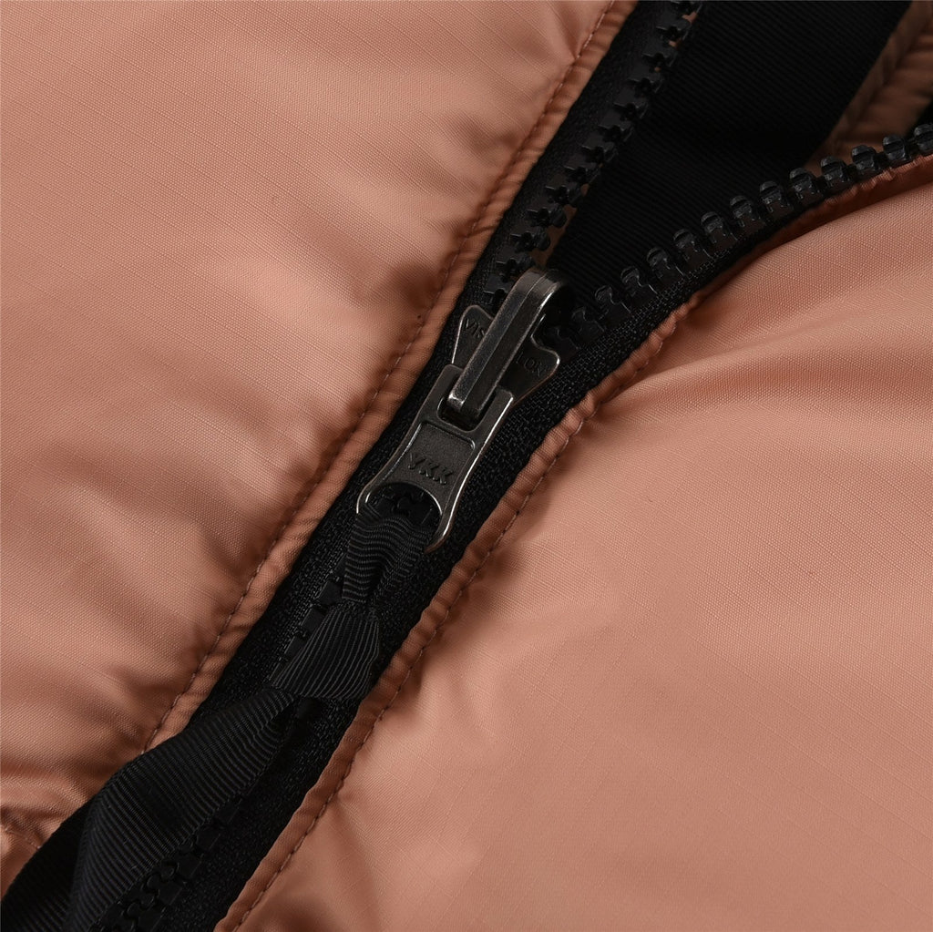The North Face 700 Fill Puffer Vest "Black & Peach Pink" Color Block Sleeveless Down Gilet