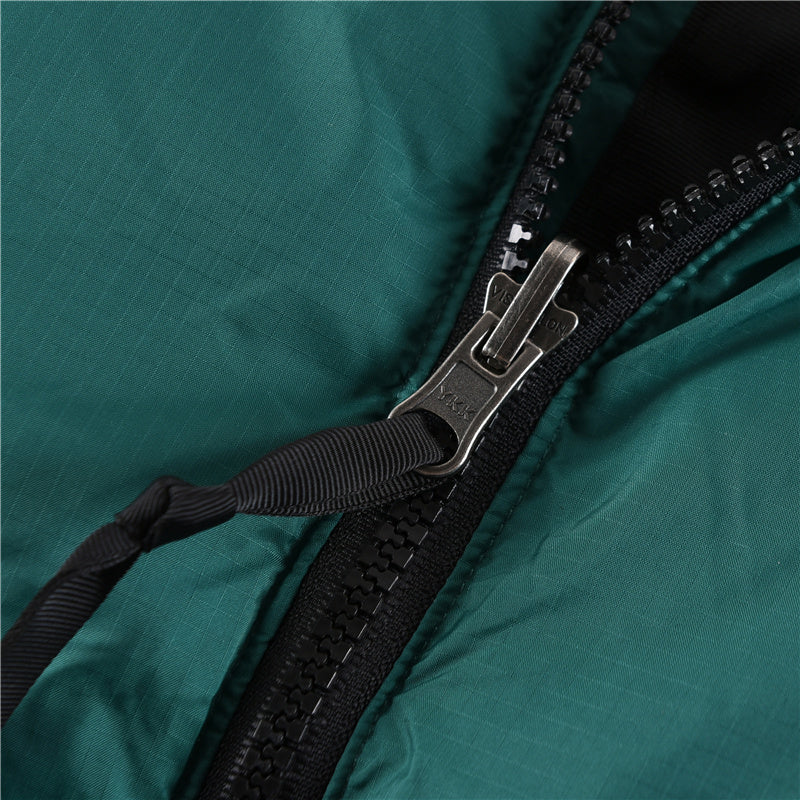 The North Face 700 Fill Puffer Vest "Black & Emerald Green" Color Block Sleeveless Down Gilet