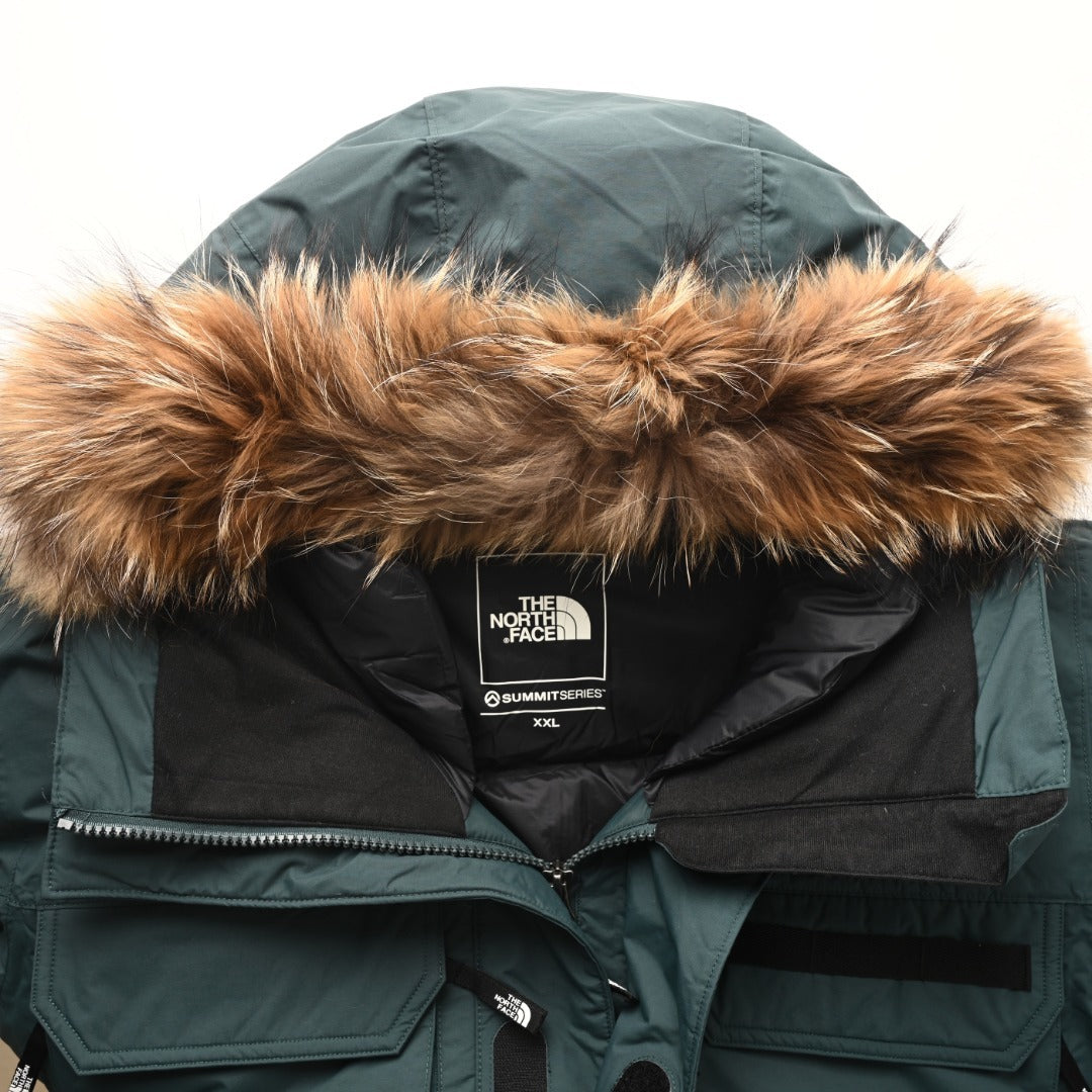 The North Face Summit Series Antarctica Expedition Parka "Deep Teal" Men Winter Fur Hood Down Jacket