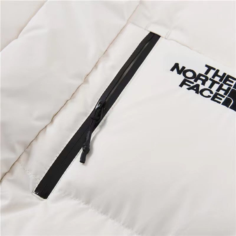 The North Face Long Hooded Puffer Parka Jacket Off White Long Down Coat