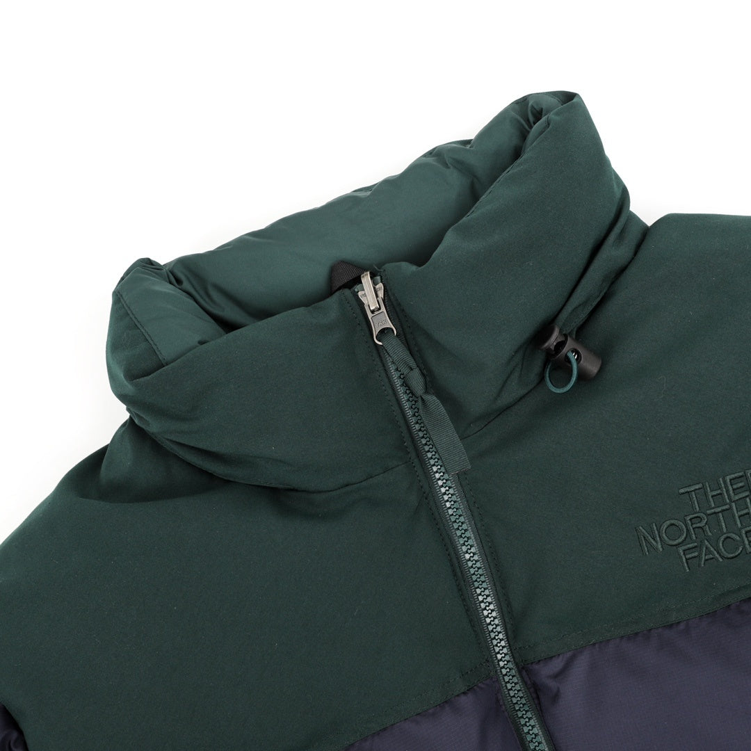 The North Face 1996 Retro Nuptse Series "Deep Green Navy" Men Stand Collar Puffer Down Jacket