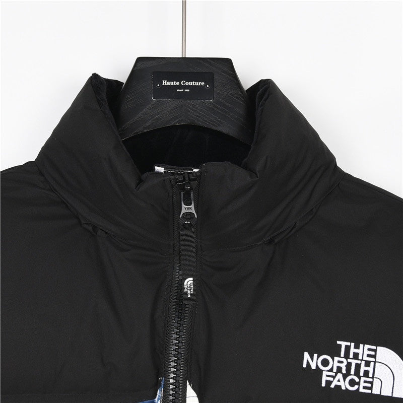 The North Face 1996 Retro Nuptse 700 Fill Puffer Jacket "World Map Print Black Color Block"