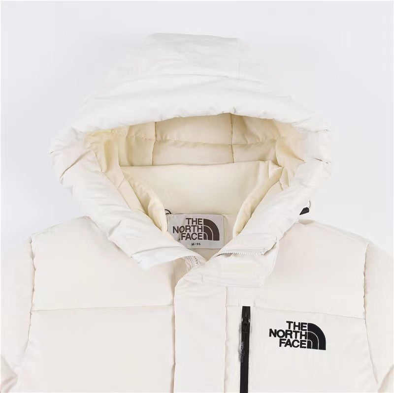The North Face Long Hooded Puffer Parka Jacket Off White Long Down Coat