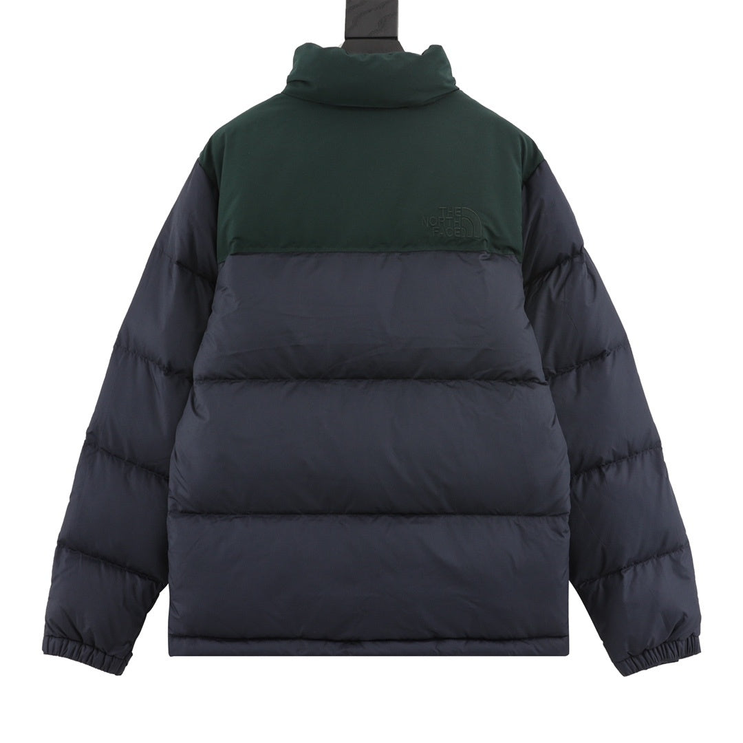 The North Face 1996 Retro Nuptse Series "Deep Green Navy" Men Stand Collar Puffer Down Jacket