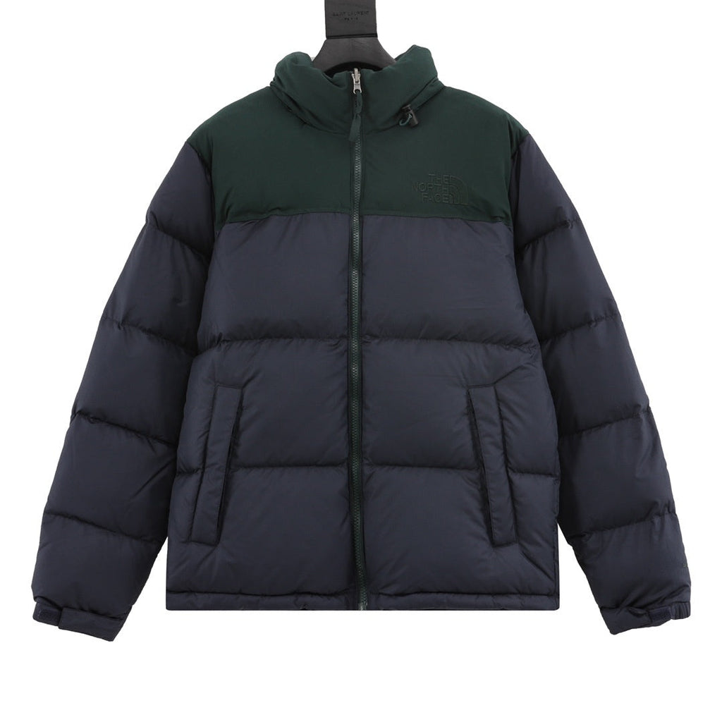The North Face 1996 Retro Nuptse Series "Deep Green Navy" Men Stand Collar Puffer Down Jacket