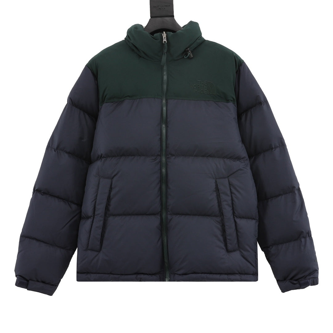 The North Face 1996 Retro Nuptse Series "Deep Green Navy" Men Stand Collar Puffer Down Jacket