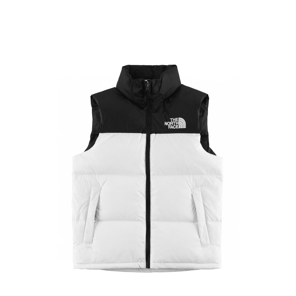 The North Face 700 Fill Puffer Vest "Black & White" Color Block Sleeveless Down Gilet