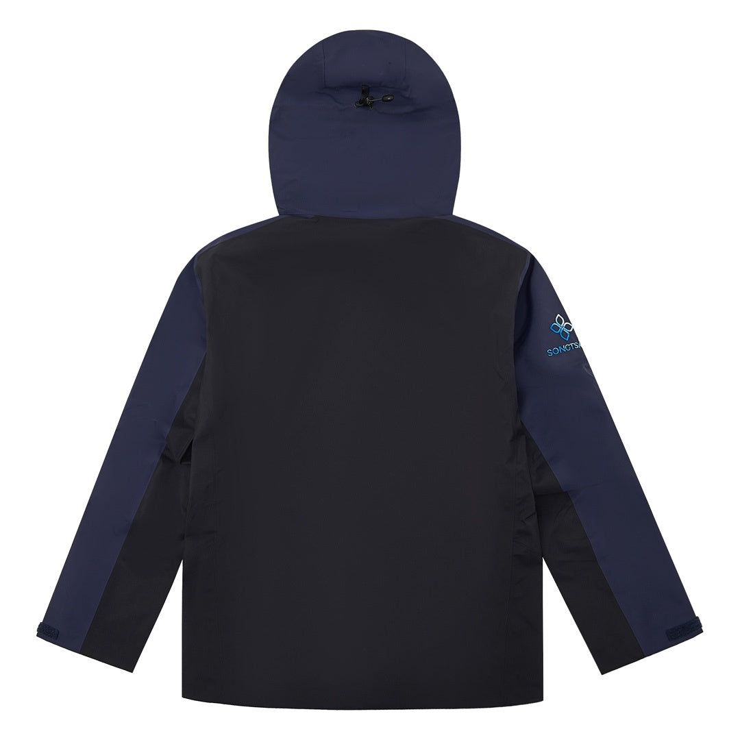 Arc'teryx Outdoor Series GORE-TEX Color Block Hooded Rain Jacket "Navy Black"