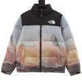 The North Face 1996 Retro Nuptse Puffer Jacket "Mountain Sunset Print" Warm Winter Down Coat
