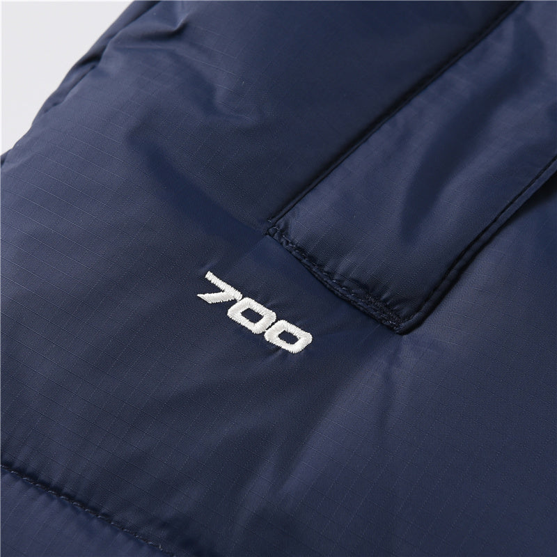 The North Face 700 Fill Puffer Vest "Black & Navy Blue" Color Block Sleeveless Down Gilet