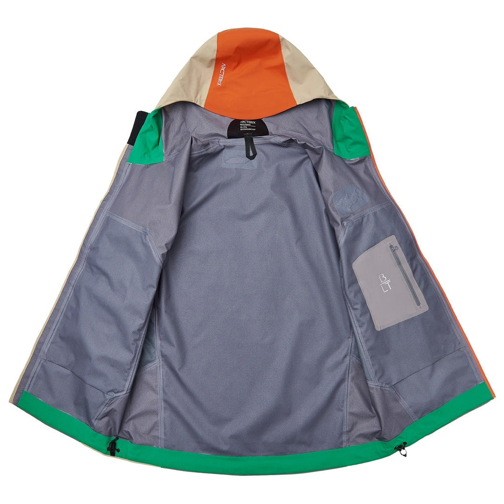 Arc'teryx Beta LT Men's Waterproof Hooded Jacket "Color Block Khaki Orange Green"