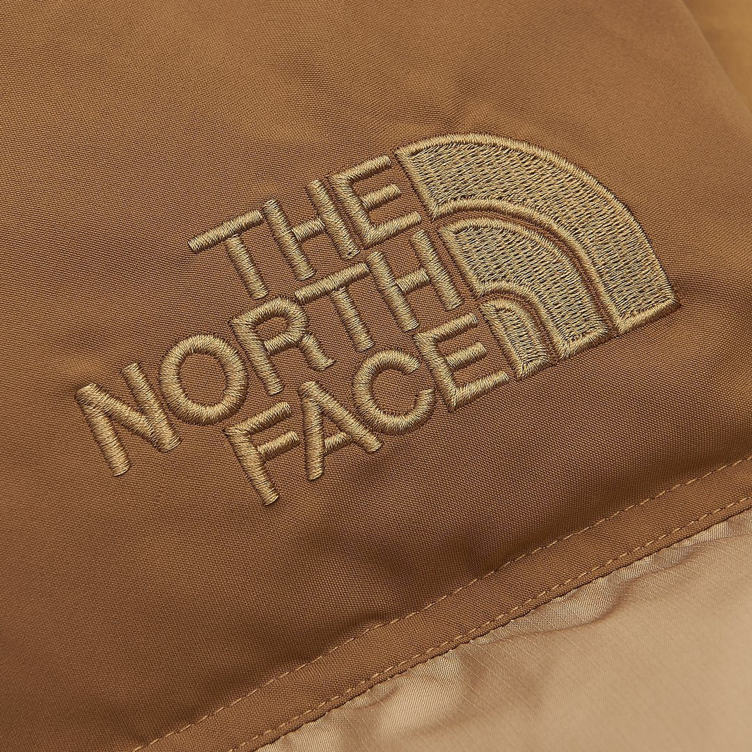 The North Face 700 Fill Puffer Vest "Brown & Khaki" Color Block Sleeveless Down Gilet