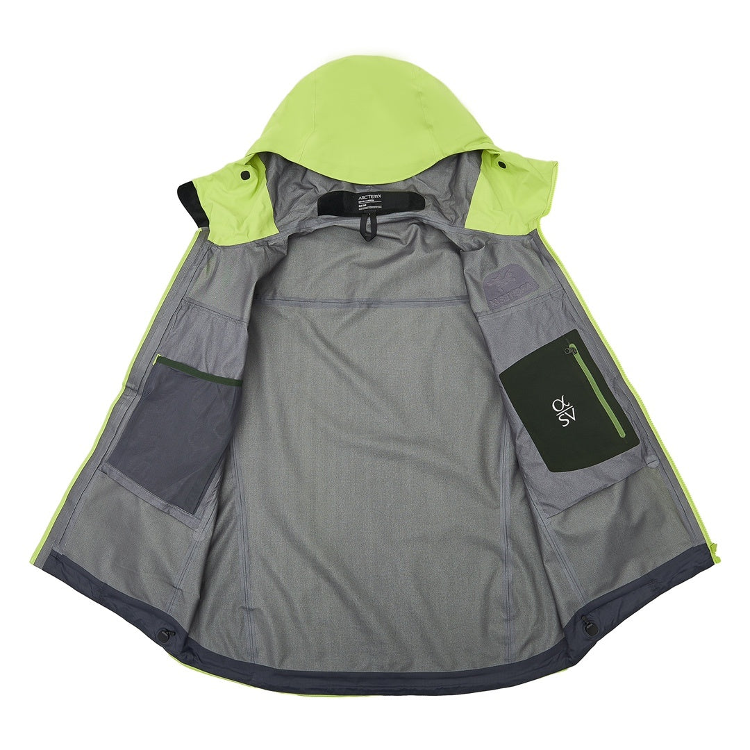Arc'teryx Alpha SV Series Men's Hooded Waterproof Outdoor Jacket in "Lime Green"